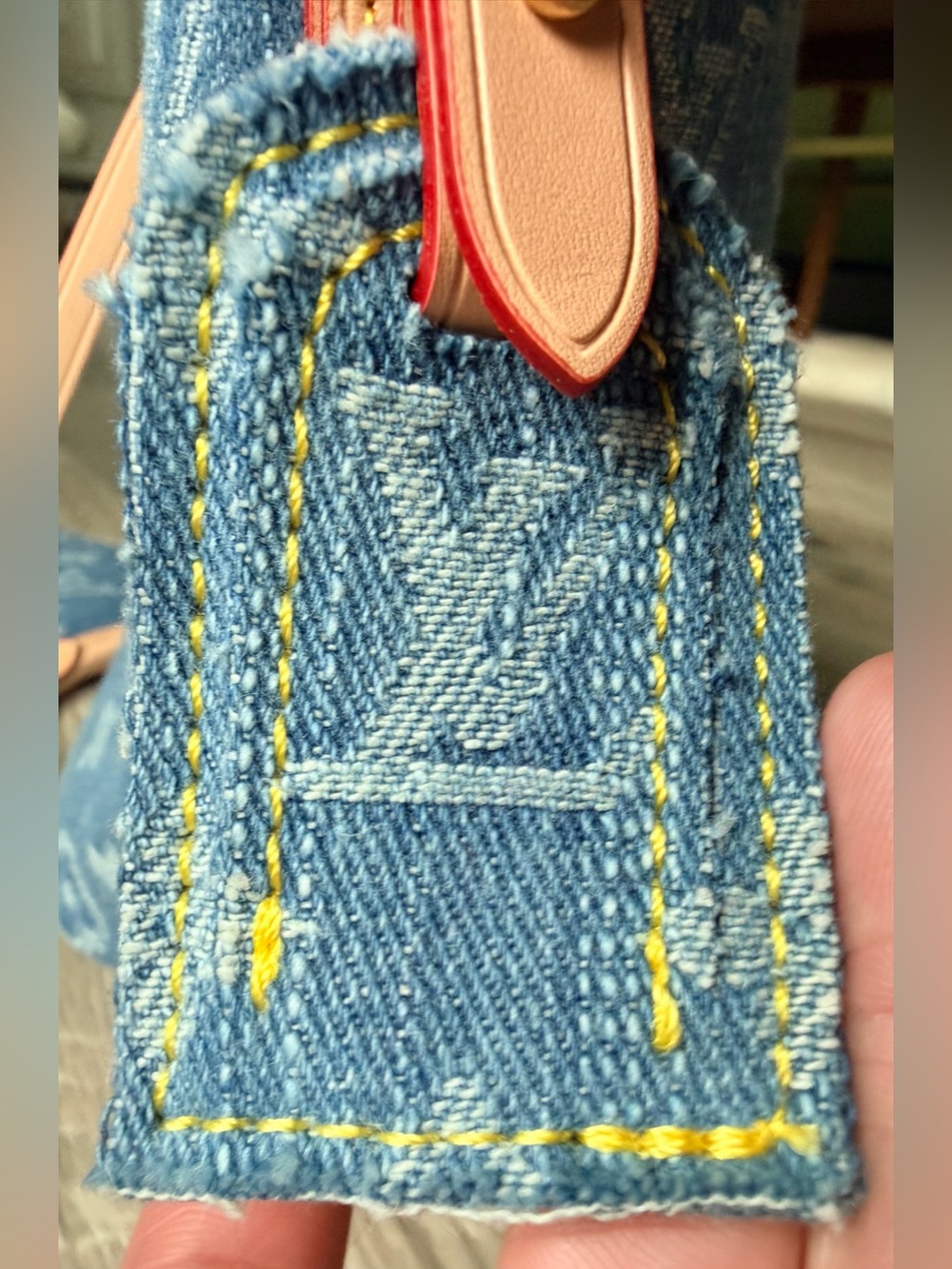 FULL SET Source Unknown Louis Vuitton Blue Denim All In One BB Bucket Bag/Pouch - Picture 8 of 16